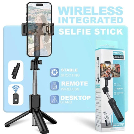 Selfie Stick Travel Tripod for Cell Phone with Remote Control Holder Vlog Stream