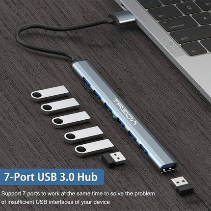 7 Ports USB Hub 3.0 Splitter Extender Extension Laptop PC MacBook iMac Surface