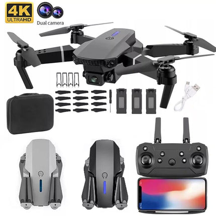 Drone RC Drones Pro 4K HD Dual Camera WIFI FPV Quadcopter Foldable Bag