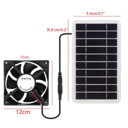 Portable 40W 12V Exhaust Fan Outdoor Solar Panel Powered Ventilator Fan