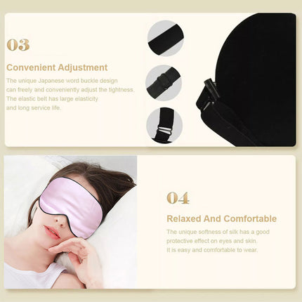 100% Pure Silk Sleeping Eye Mask Sleep Soft Blindfold Lights Out Travel Relax Pink