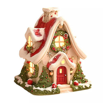 Christmas Cabin Incense Burner for Holiday Decoration Home Indoor Chimney