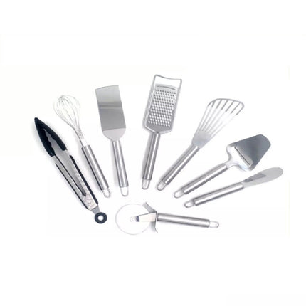 8Pc set Kitchen Tools Set Cooking Stainless Steel Spatula Grater Tong Utensil