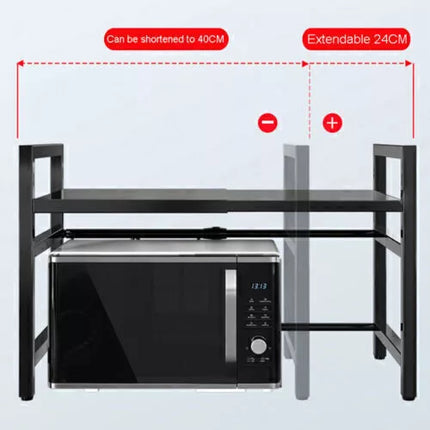 2-Tier Expandable Microwave Oven Rack Shelf Kitchen Countertop Organizer Stand