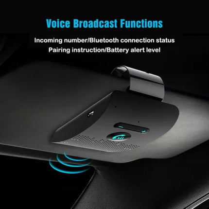 Wireless Car Bluetooth Handsfree Car Kit Speaker Phone Sun Visor Clip Black