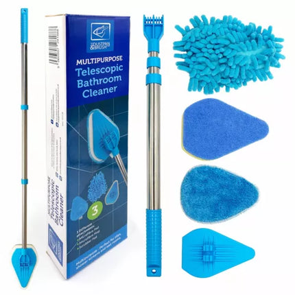 Bathroom Tile Cleaner Telescopic Shower Mop Extendable Bath Cleaning Scrubber