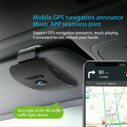 Wireless Car Bluetooth Handsfree Car Kit Speaker Phone Sun Visor Clip Black