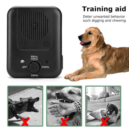 Dog Barking Stop Ultrasonic Control Anti Bark Device Waterproof Outdoor Training