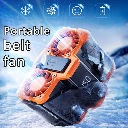 10000mAh Personal Belt Fan Portable Cooling Outdoor USB Body Cooler Waist Clip
