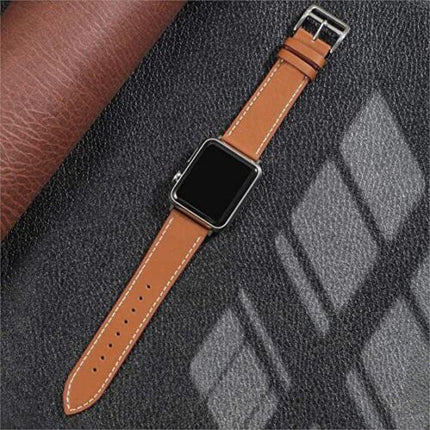 For Apple Watch iWatch Band Series 8 7 6 5 4 3 SE 45 44 41 Leather Strap Brown