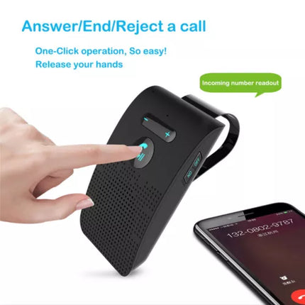 Wireless Car Bluetooth Handsfree Car Kit Speaker Phone Sun Visor Clip Black