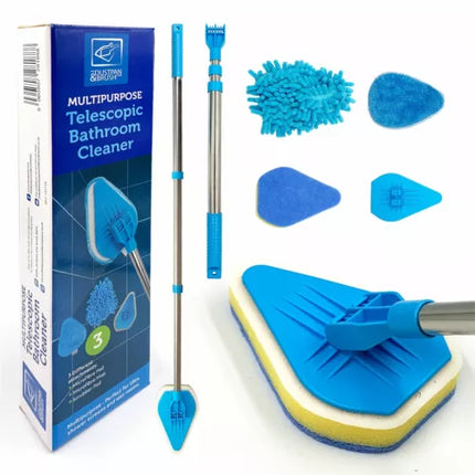 Bathroom Tile Cleaner Telescopic Shower Mop Extendable Bath Cleaning Scrubber