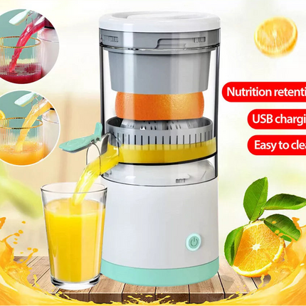 Electric Citrus Hands-Free Juicer USB-Rechargeable Orange Juice Squeezer Machine