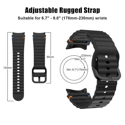 Black For Samsung Galaxy Watch 7 6 5 4 FE 40mm 44mm Sport Silicone Watch Band Strap Au
