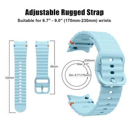 Light Blue For Samsung Galaxy Watch 7 6 5 4 FE 40mm 44mm Sport Silicone Watch Band Strap Au