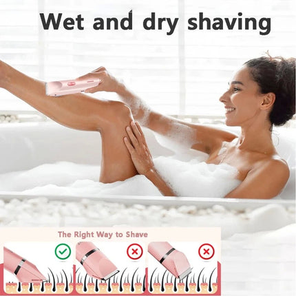 Dual Head Shaver Women, Electric Bikini Trimmer, Wet & Dry Use Hair Removal