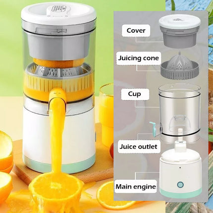 Electric Citrus Hands-Free Juicer USB-Rechargeable Orange Juice Squeezer Machine