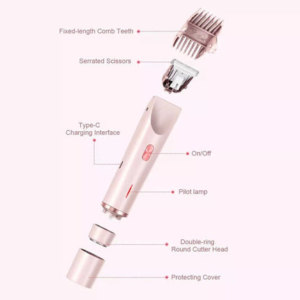 Dual Head Shaver Women, Electric Bikini Trimmer, Wet & Dry Use Hair Removal