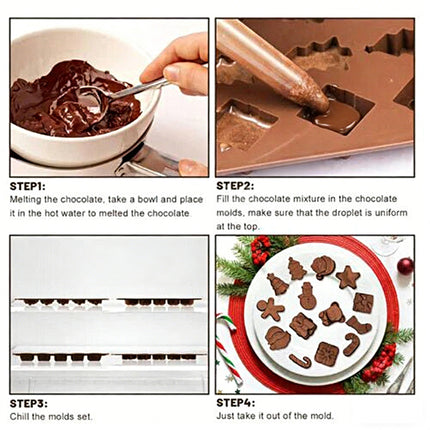 3 Pcs Silicone Chocolate Mould Cake Ice Tray Jelly Candy Cookie Baking Multi Moulds