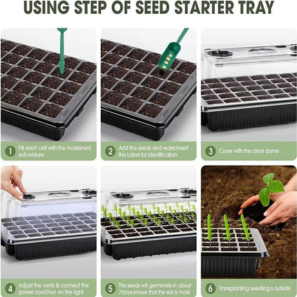 Seed Starter Tray 40 Cells Seedling Starter Kit with Grow Light Seed Germination - Image 7