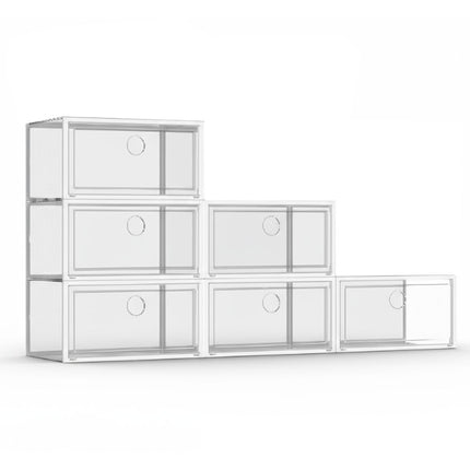 6 Packs Stackable Shoe Box Display Storage