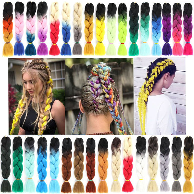 3-Pack High-Temperature Synthetic Braiding Hair Colorful Hair Transformation Kanekalon Braid