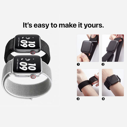 Nylon Woven Sport Loop Band For Apple Watch Pink Purple