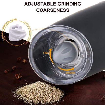 Twin Pack Electric Salt & Pepper Grinder Mills Shakers Black - Image 10