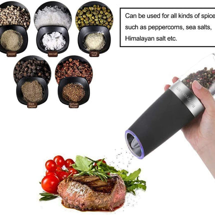 Twin Pack Electric Salt & Pepper Grinder Mills Shakers Black - Image 8