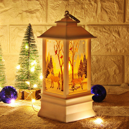 Christmas Battery Operated LED Light Table Lamp - Ringdeer White