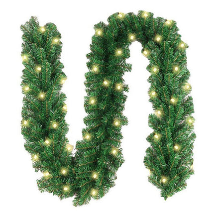 2.7m Christmas LED Garland String Fairy Lights 40cm Xmas Wreath Tree