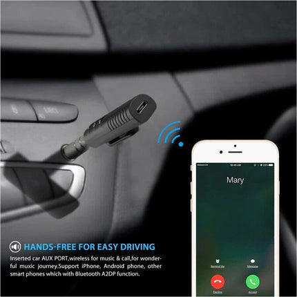 Wireless Bluetooth Receiver AUX 3.5mm Audio Stereo Music Hands Free Car Adapter - Image 2