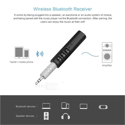 Wireless Bluetooth Receiver AUX 3.5mm Audio Stereo Music Hands Free Car Adapter - Image 3