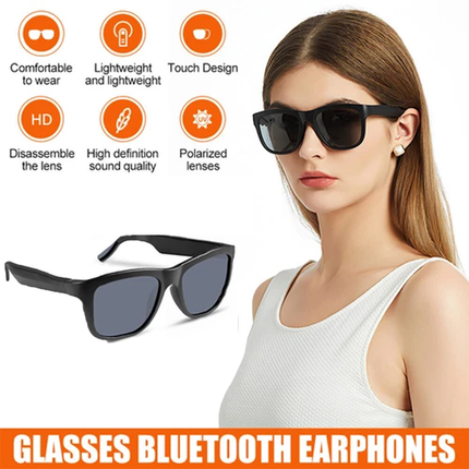 Smart Glasses Headset Wireless Bluetooth Sunglasses Outdoor Sport Music Call Black