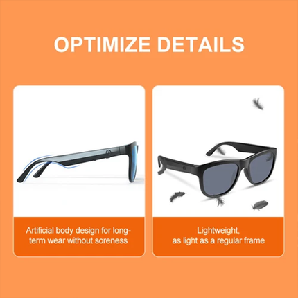 Smart Glasses Headset Wireless Bluetooth Sunglasses Outdoor Sport Music Call Black