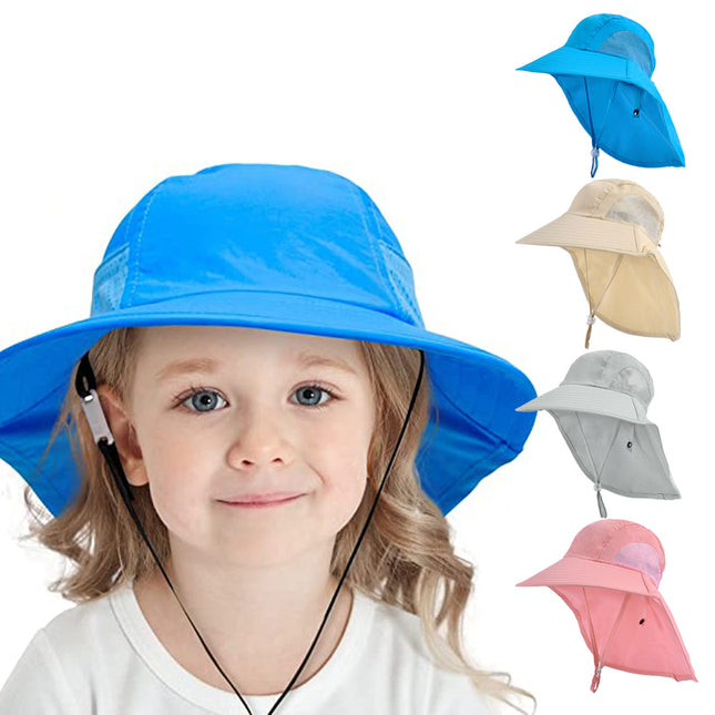 Bucket Hat kids Boy Girl Adjustable Sun Protection Cap Unisex Beach School UPF50