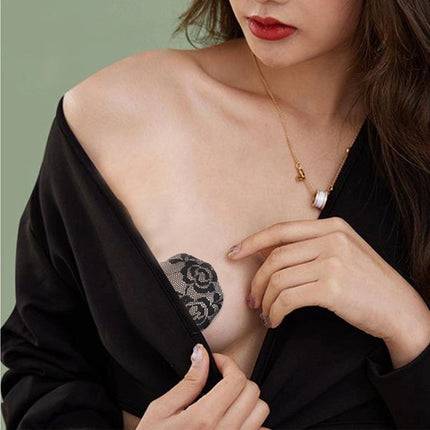 10 Packs Fleshcolor Invisible Lace Bra Pad Self Adhesive Sticker Flower Shape Splendid&Co.