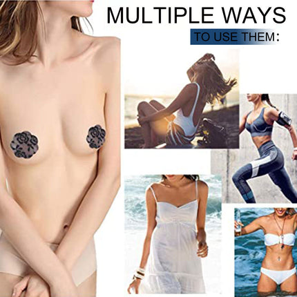 10 Packs Fleshcolor Invisible Lace Bra Pad Self Adhesive Sticker Flower Shape Splendid&Co.