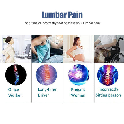 Ergonomic Office Car Chair Seat Cushion and Lumbar Support Pillow Combo Set