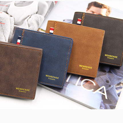 Blue Credit Card Holder Men's Money Cash Wallet Clip RFID Blocking