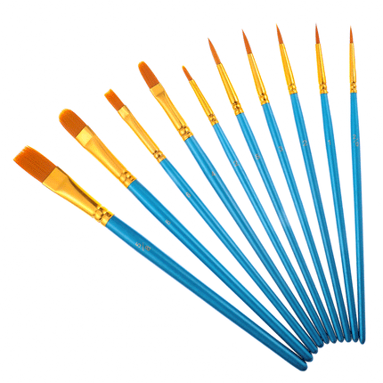 10pcs Artist Paint Brushes Value Pack Black Splendid&Co.
