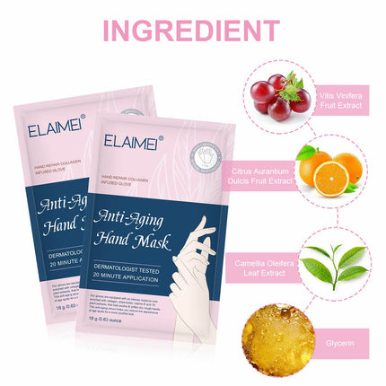 10pcs ELAIMEI Hand Repair Rejuvenate Moisturizing Masks Splendid&Co.