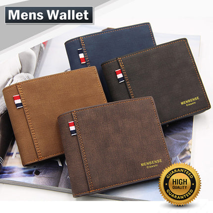 Blue Credit Card Holder Men's Money Cash Wallet Clip RFID Blocking