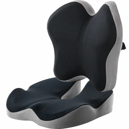 Ergonomic Office Car Chair Seat Cushion and Lumbar Support Pillow Combo Set