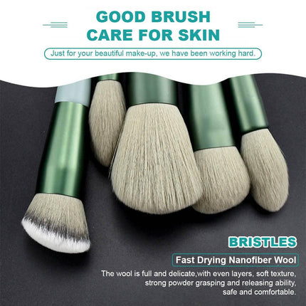 13Pcs Eye Make Up Brushes Set Green Splendid&Co.