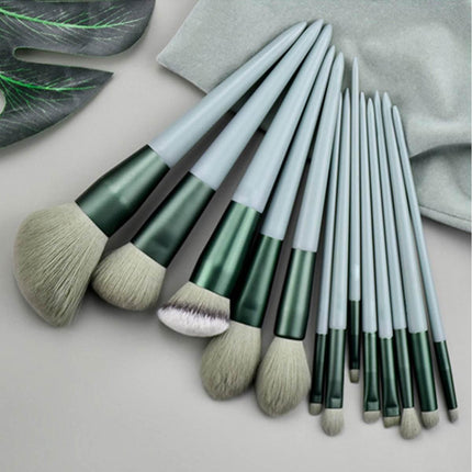 13Pcs Eye Make Up Brushes Set Green Splendid&Co.