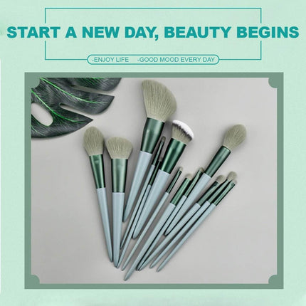 13Pcs Eye Make Up Brushes Set Green Splendid&Co.