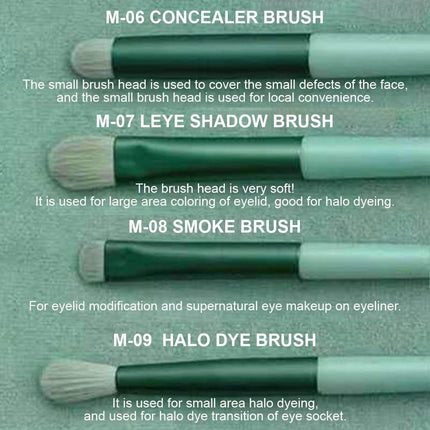 13Pcs Eye Make Up Brushes Set Green Splendid&Co.