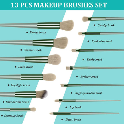 13Pcs Eye Make Up Brushes Set Yellow Splendid&Co.