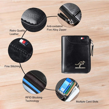 Waterproof RFID Blocking Leather Wallet ID Purse Men's Cash Credit Card Holder